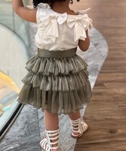 Alternative view of Ribbons shirt &Olive skirt